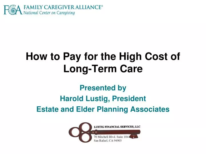 how to pay for the high cost of long term care