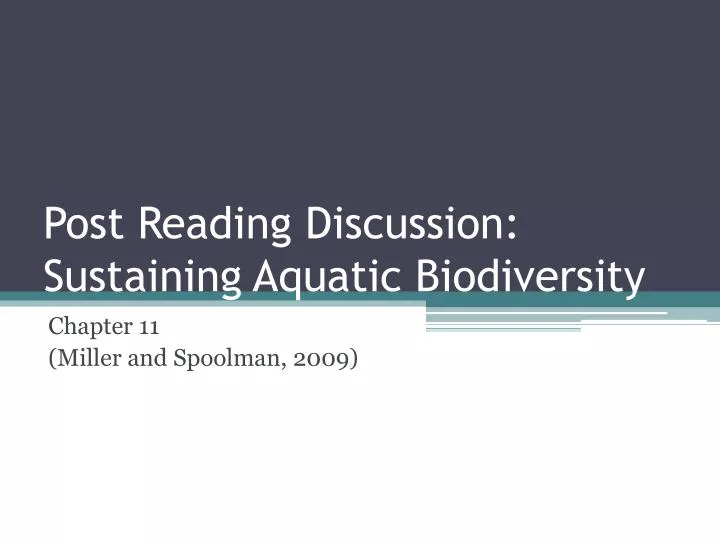 post reading discussion sustaining aquatic biodiversity