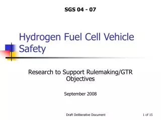 Hydrogen Fuel Cell Vehicle Safety