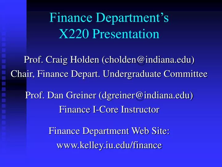 finance department s x220 presentation