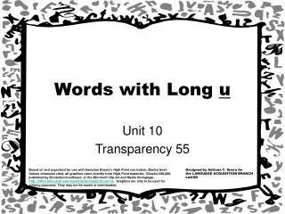 Words with Long u