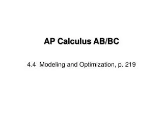 4.4 Modeling and Optimization, p. 219