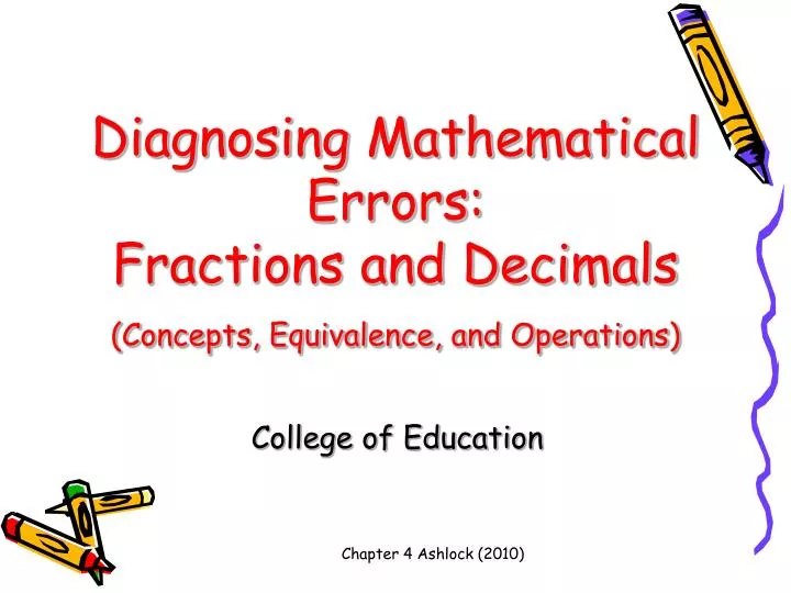 diagnosing mathematical errors fractions and decimals concepts equivalence and operations