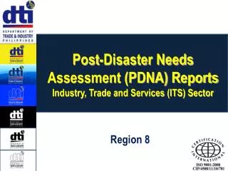 Post-Disaster Needs Assessment (PDNA) Reports Industry, Trade and Services (ITS) Sector