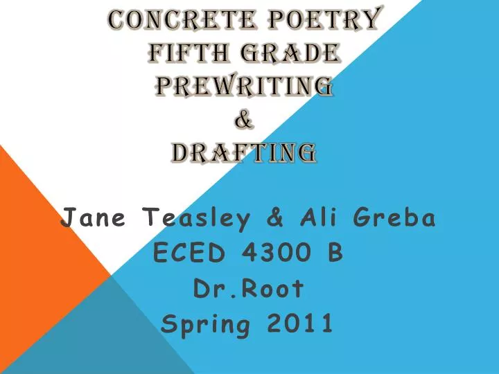 concrete poetry fifth grade prewriting drafting