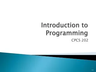 introduction to programming