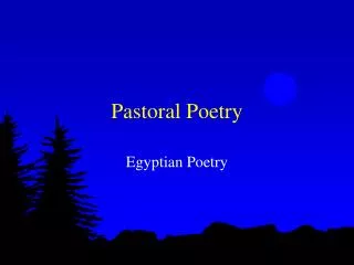 Pastoral Poetry