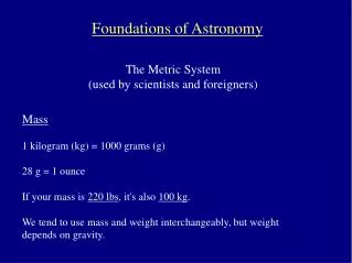 Foundations of Astronomy