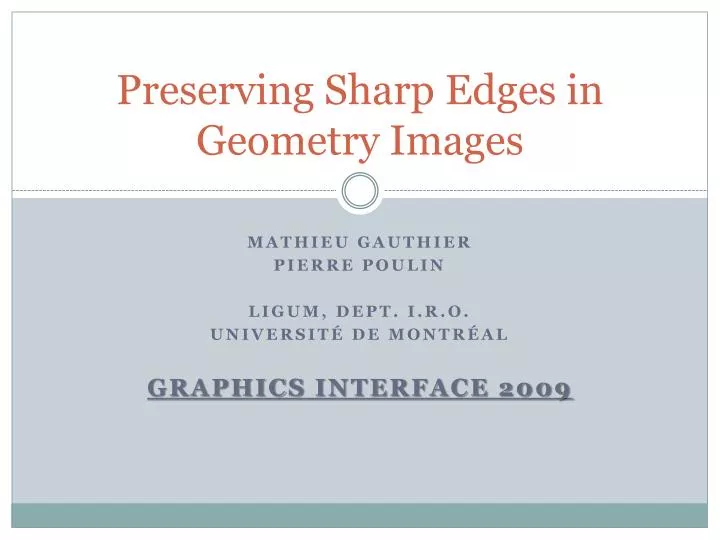 preserving sharp edges in geometry images