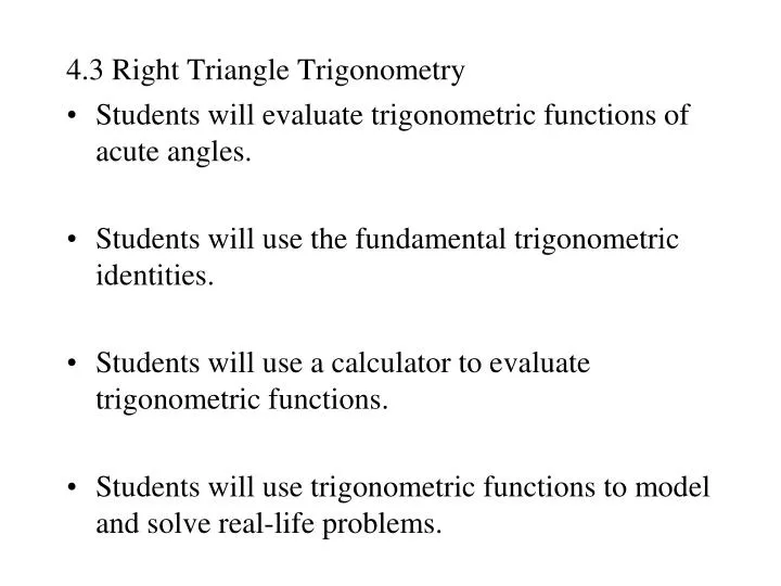 4 3 right triangle trigonometry
