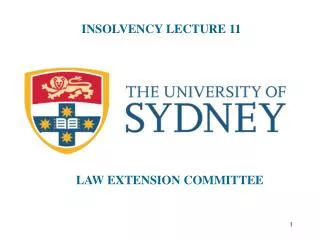 INSOLVENCY LECTURE 11