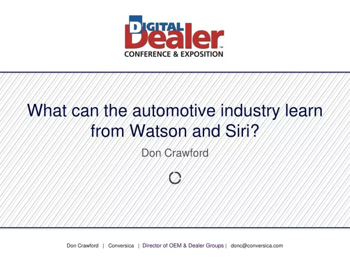 what can the automotive industry learn from watson and siri