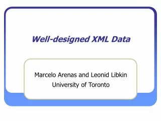 Well-designed XML Data
