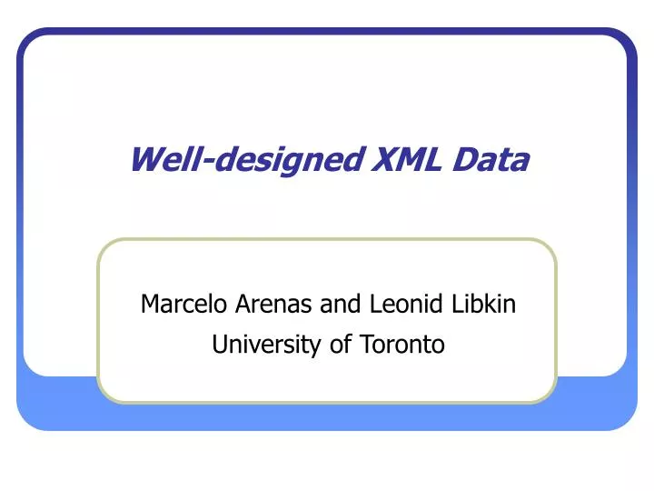 well designed xml data
