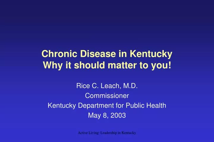 chronic disease in kentucky why it should matter to you