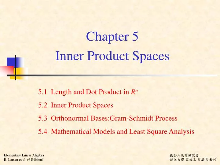 Chapter 5 Inner Product Spaces N 