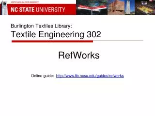 Burlington Textiles Library: Textile Engineering 302