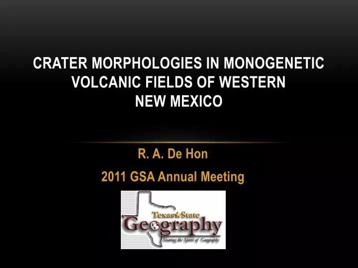 crater morphologies in monogenetic volcanic fields of western new mexico
