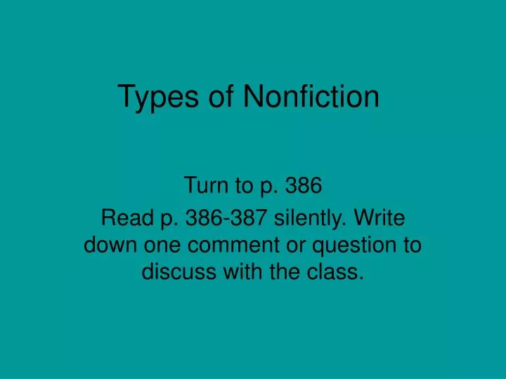 types of nonfiction