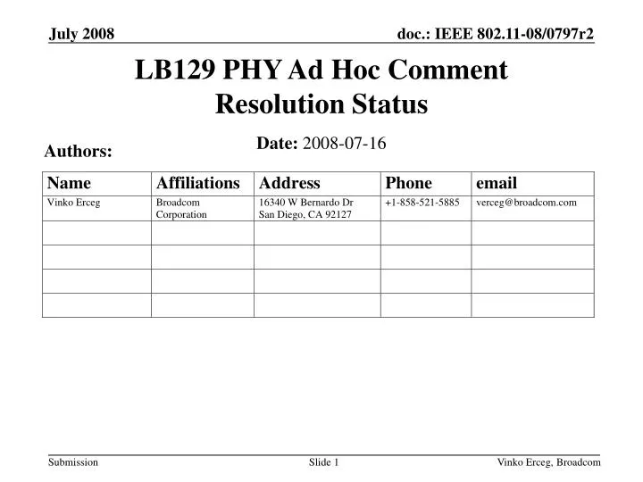 lb129 phy ad hoc comment resolution status