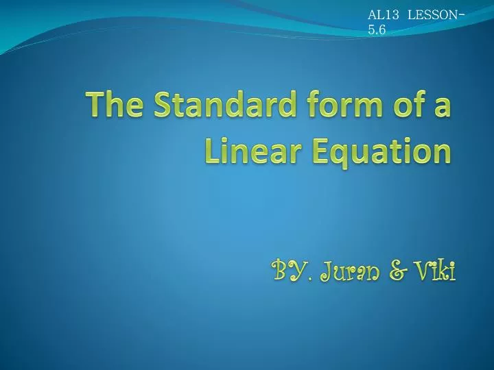 the standard form of a linear equation