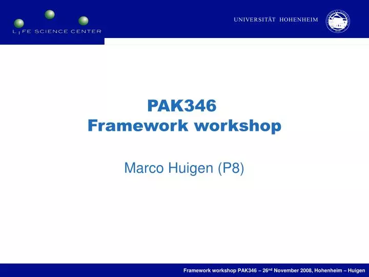pak346 framework workshop
