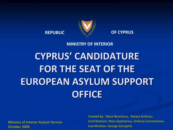 cyprus candidature for the seat of the european asylum support office