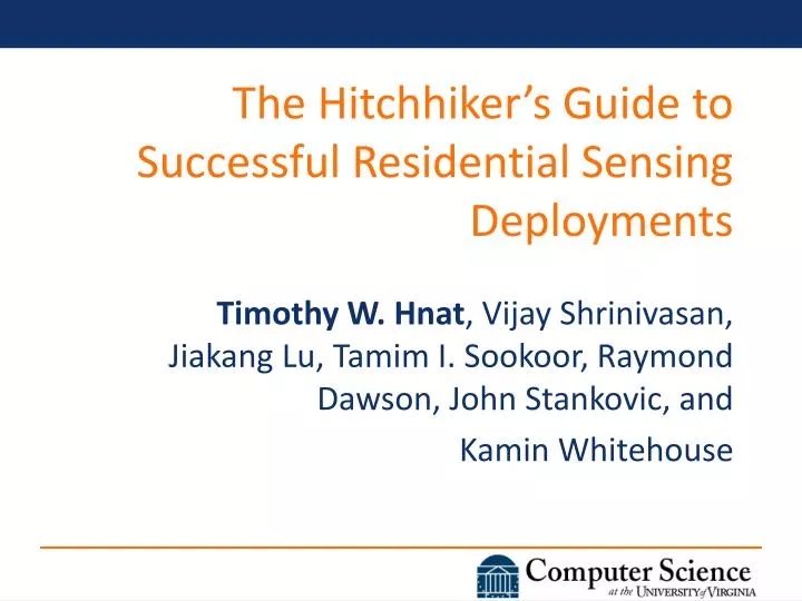 the hitchhiker s guide to successful residential sensing deployments