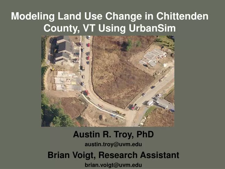 modeling land use change in chittenden county vt using urbansim