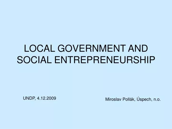 local government and social entrepreneurship