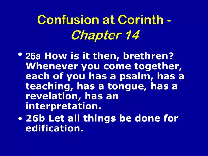 confusion at corinth chapter 14