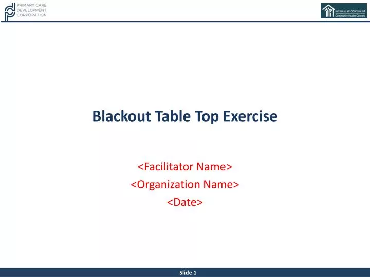 blackout table top exercise
