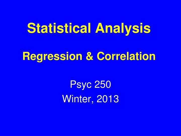 statistical analysis regression correlation