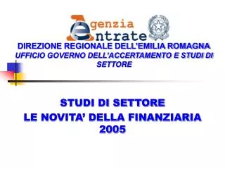 direzione regionale dell emilia romagna ufficio governo dell accertamento e studi di settore