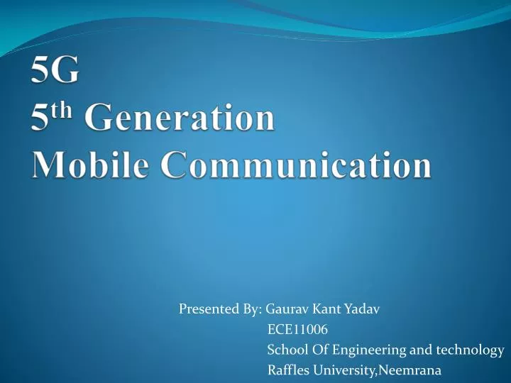 5g 5 th generation mobile communication