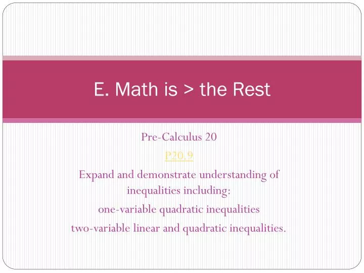 e math is the rest