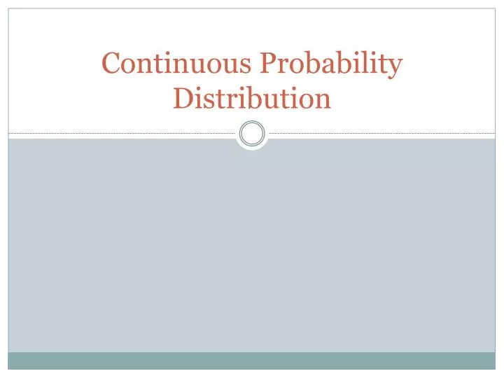 continuous probability distribution