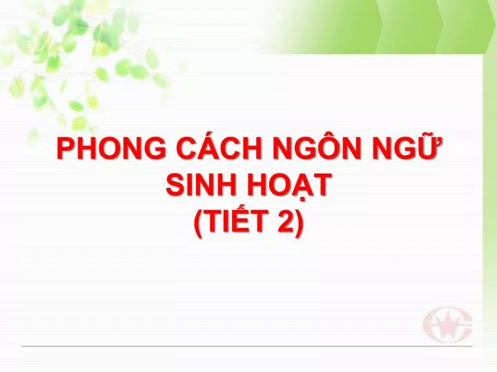 phong c ch ng n ng sinh ho t ti t 2