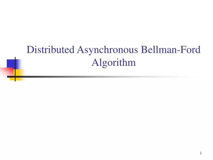 distributed asynchronous bellman ford algorithm