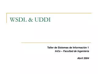 WSDL &amp; UDDI