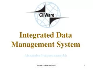 Integrated Data Management System Alexander Besprozvannykh