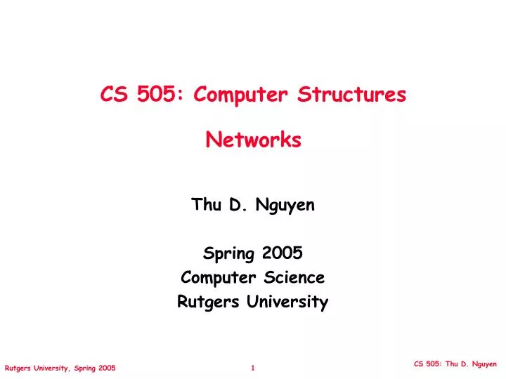 cs 505 computer structures networks