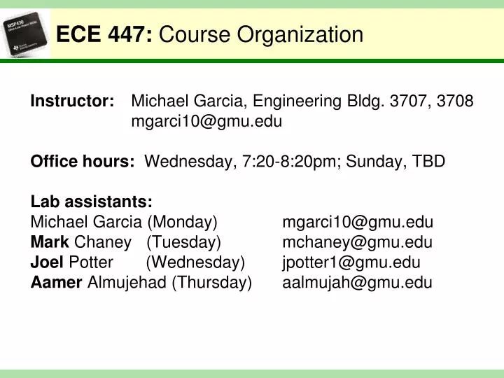 ece 447 course organization