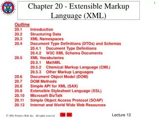 Chapter 20 - Extensible Markup Language (XML)