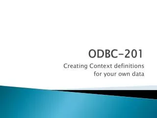 ODBC-201