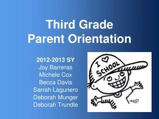 Third Grade Parent Orientation