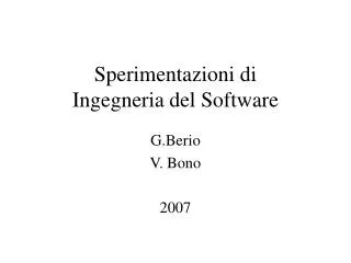 sperimentazioni di ingegneria del software