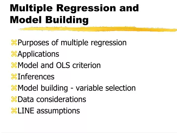 multiple regression and model building