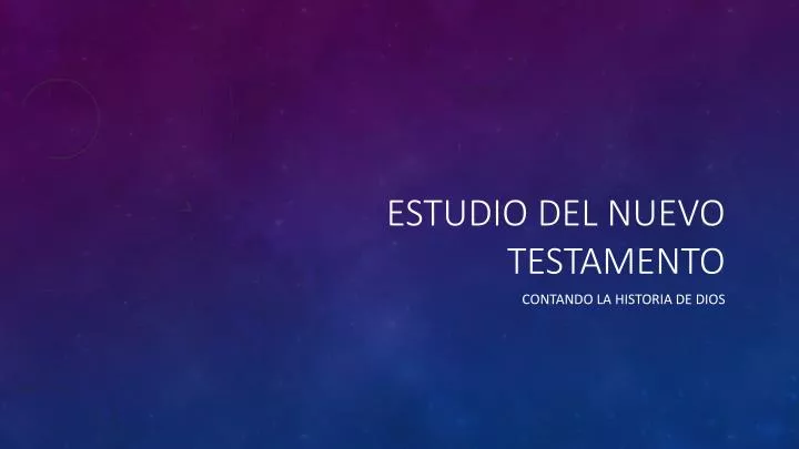 estudio del nuevo testamento