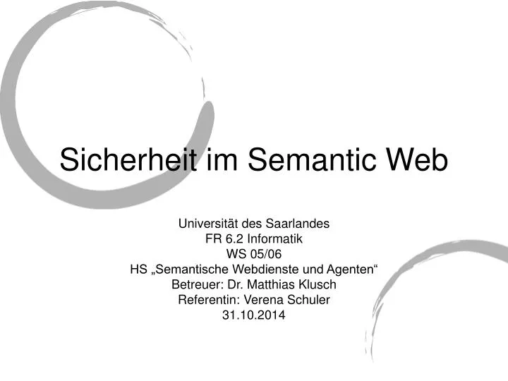 sicherheit im semantic web